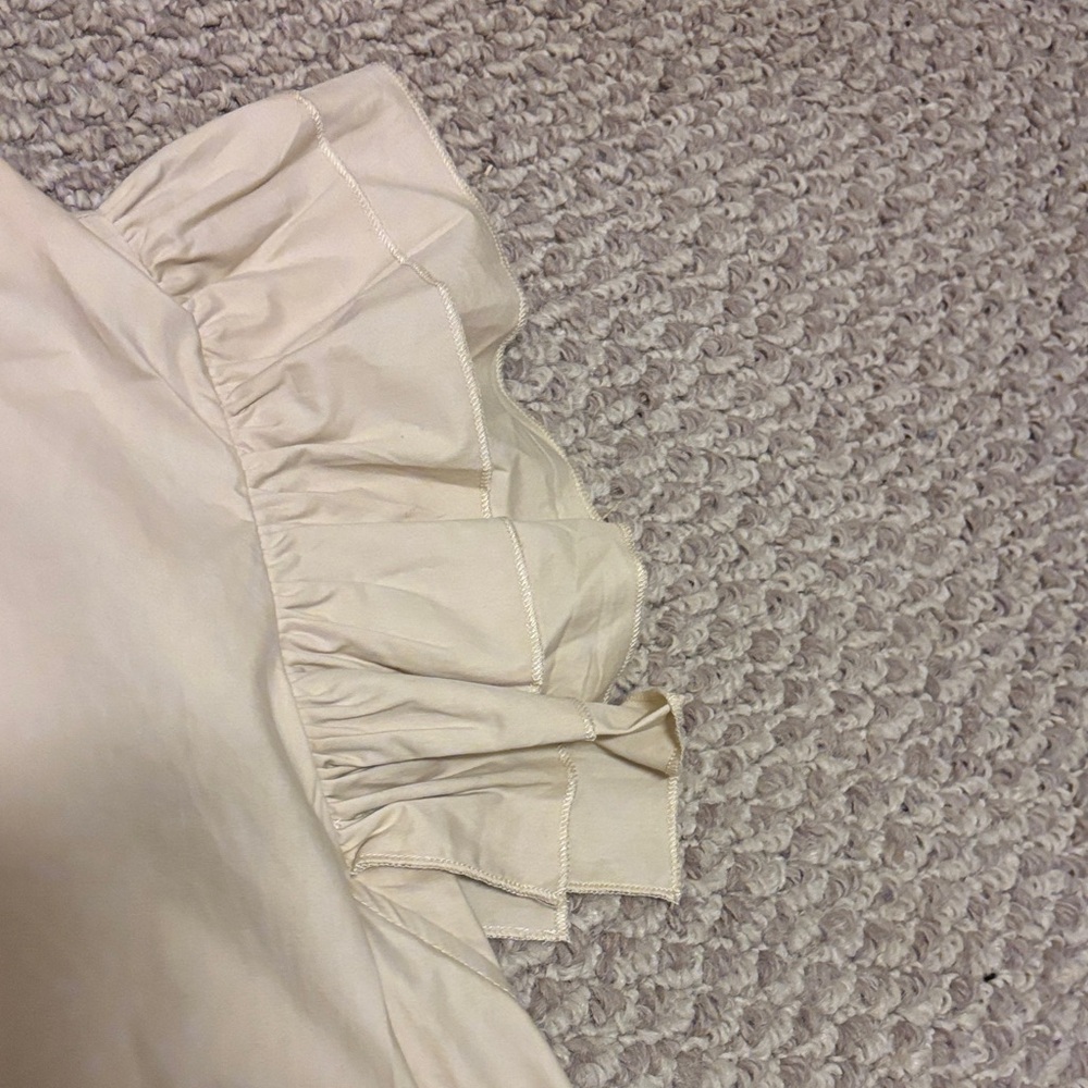 Beige Ruffle Sleeve Button-Down Dress - Picture 5 of 7